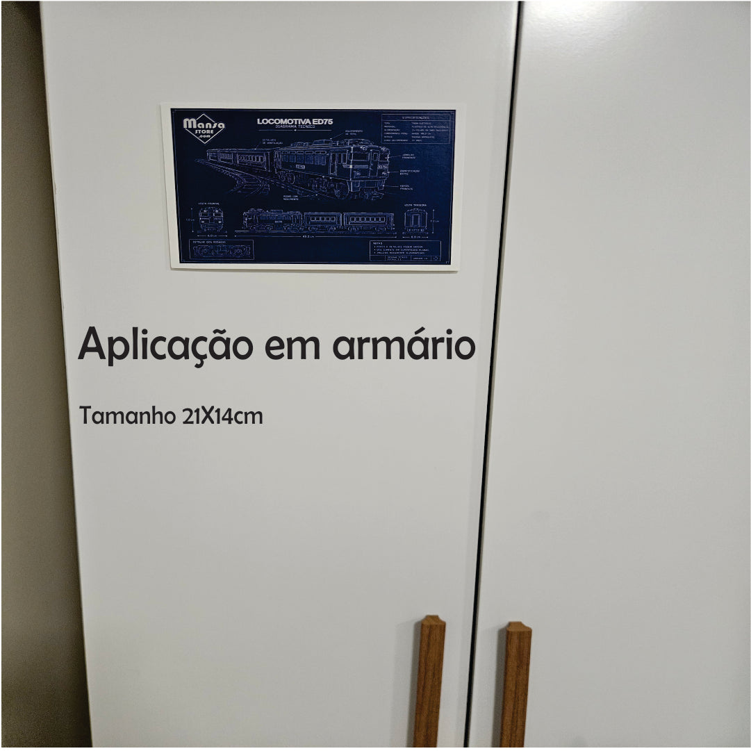 Quadro ou Porta-retrato "ED75 - Locomotiva Elétricas" - Escolha seu formato!