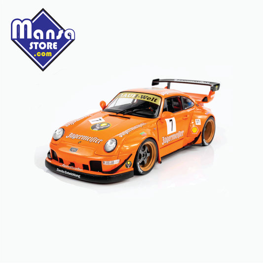Porsche 911 RWB Jägermeister 2020, escala 1:18 – Personalidade e agressividade!