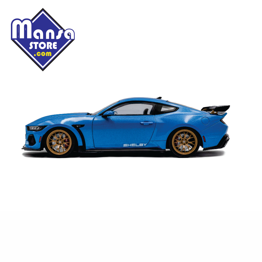 Shelby Mustang Super Snake 2025 Azul, escala 1:18 – Miniatura Premium em Metal com Portas Funcionais!