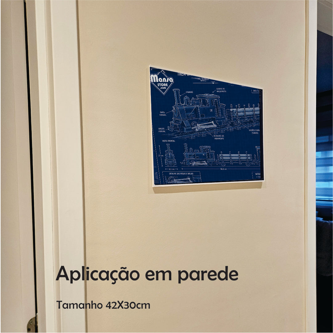 Quadro ou Porta-retrato "Locomotiva Krauss" - Escolha seu formato!
