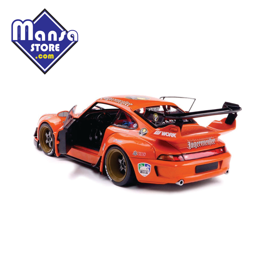 Porsche 911 RWB Jägermeister 2020, escala 1:18 – Personalidade e agressividade!