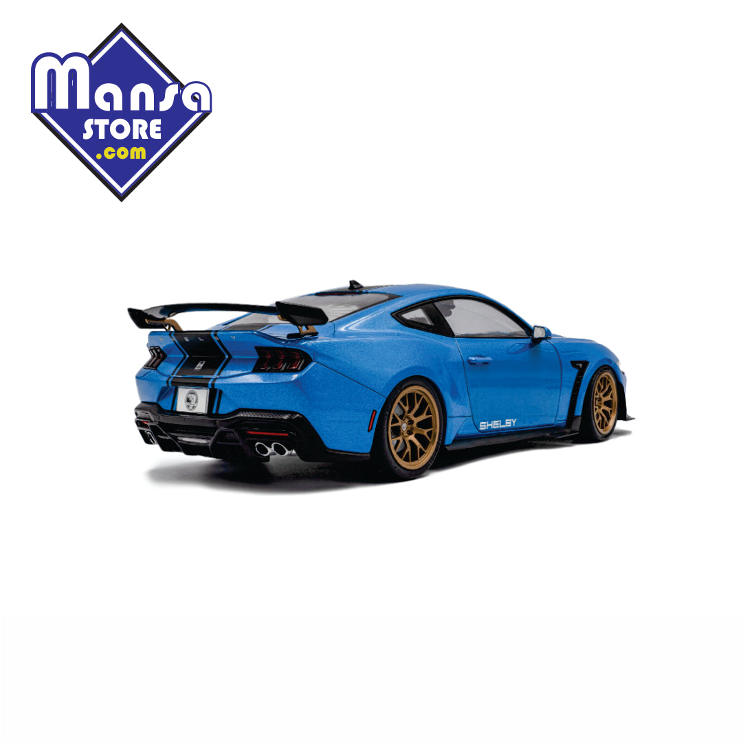 Shelby Mustang Super Snake 2025 Azul, escala 1:18 – Miniatura Premium em Metal com Portas Funcionais!