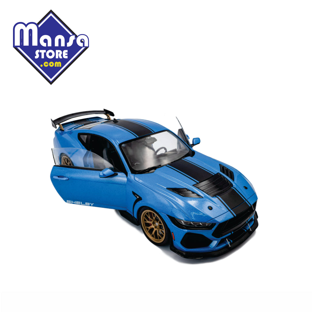 Shelby Mustang Super Snake 2025 Azul, escala 1:18 – Miniatura Premium em Metal com Portas Funcionais!