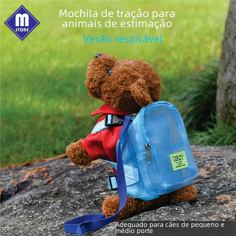 Mochila dog respirável para pets pequenos e médios.