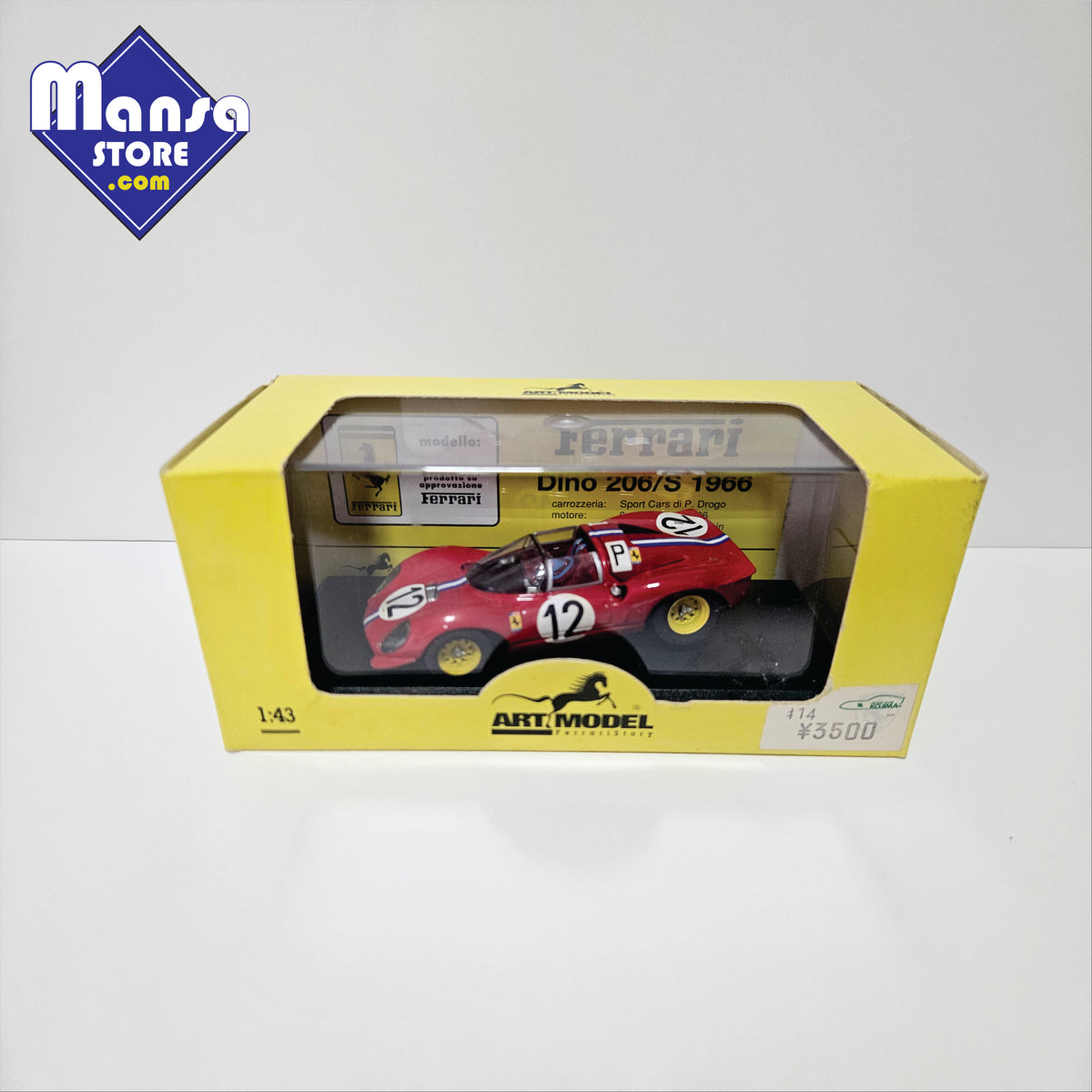Miniatura 1:43 Ferrari Dino 206 S #12 Nürburgring 1966 Art Model ART031 - Item usado em excelente estado.