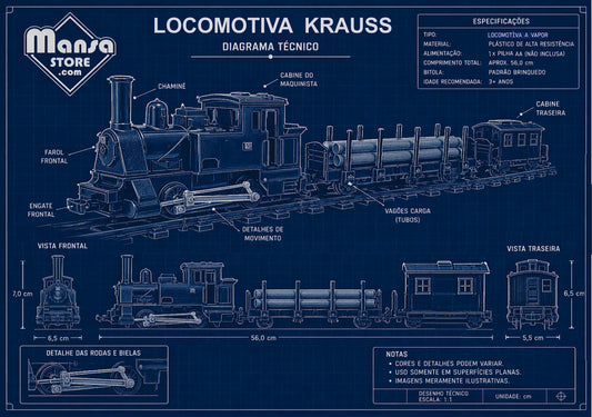 Quadro ou Porta-retrato "Locomotiva Krauss" - Escolha seu formato!