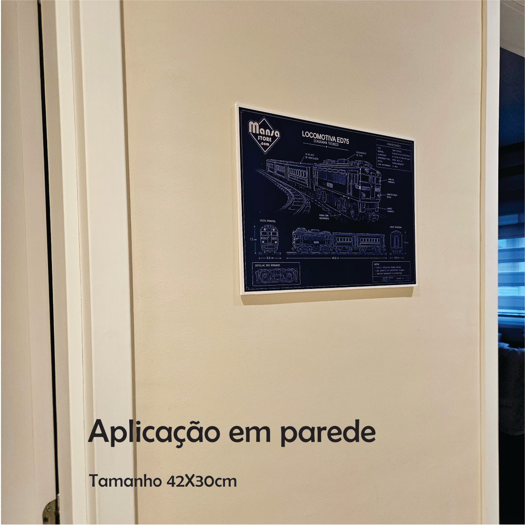 Quadro ou Porta-retrato "ED75 - Locomotiva Elétricas" - Escolha seu formato!